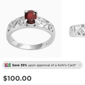 Sterling Silver Garnet Ring